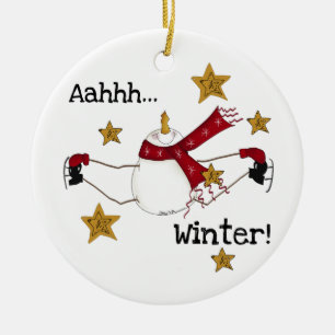 Ice Skating Snowman Keepsake Ornament