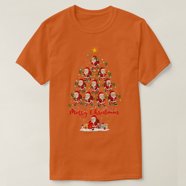 Ice Skating Sports Matching Santa Ice Skating Chri T-Shirt (Design Front)