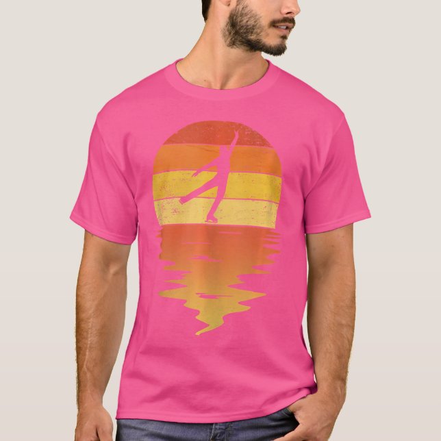 Ice Skating Sunset 70S Ice Skating T-Shirt (Front)