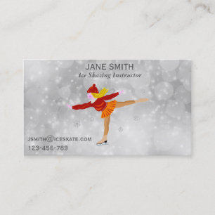 Ice Skating teacher freelance instructor Business Card