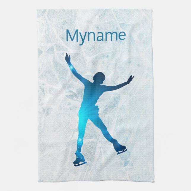 Ice skating towel - Blue star (Vertical)