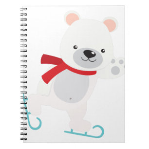 Ice Skating Winter Bear Notebook