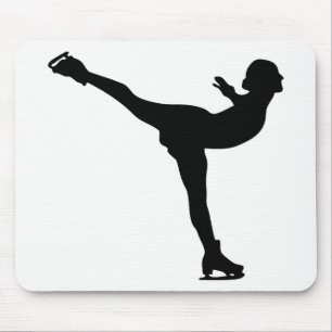 Ice Skating Woman Silhouette Mouse Pad