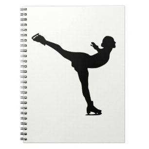 Ice Skating Woman Silhouette Spiral Notebook