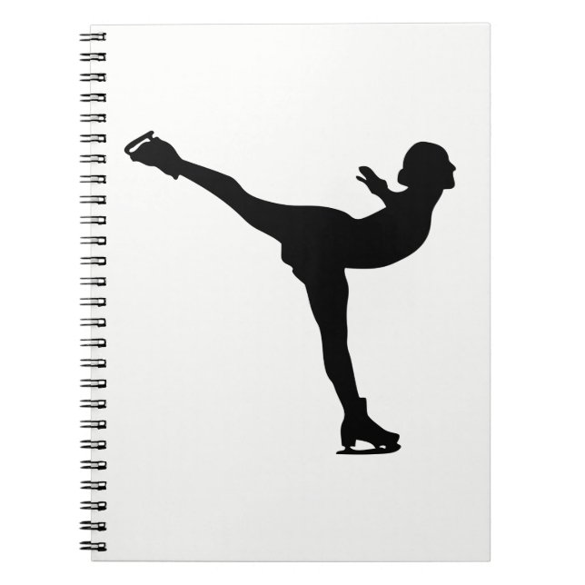 Ice Skating Woman Silhouette Spiral Notebook (Front)