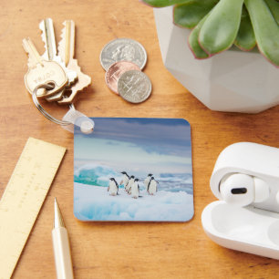 Ice & Snow Adelie Penguins Antarctica Key Ring