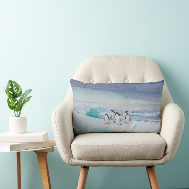 Ice & Snow | Adelie Penguins Antarctica Lumbar Cushion (Chair)