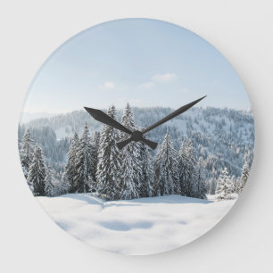 Ice & Snow   Allgäu Bavaria Germany Large Clock