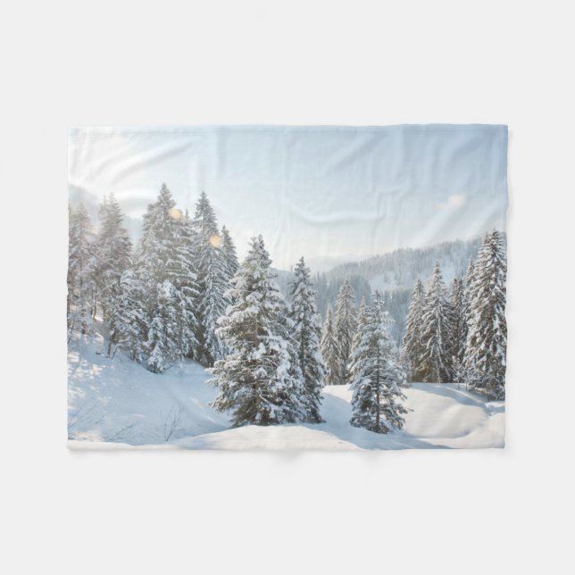 Ice & Snow | Allgäu Bavaria Southern Germany Fleece Blanket (Front (Horizontal))
