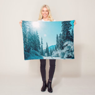 Ice & Snow Altai Nature Reserve, Russia Fleece Blanket