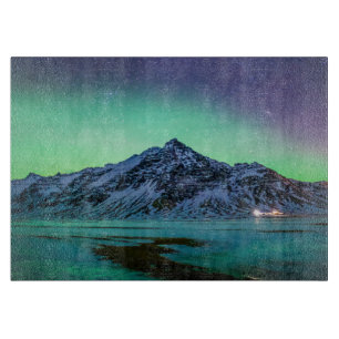 Ice & Snow Aurora Borealis Milky Way Iceland Cutting Board