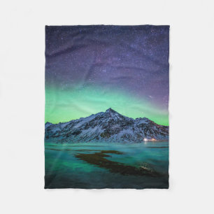 Ice & Snow   Aurora Borealis Milky Way Iceland Fleece Blanket