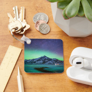 Ice & Snow Aurora Borealis Milky Way Iceland Key Ring