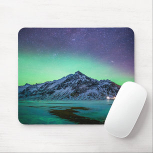 Ice & Snow Aurora Borealis Milky Way Iceland Mouse Pad