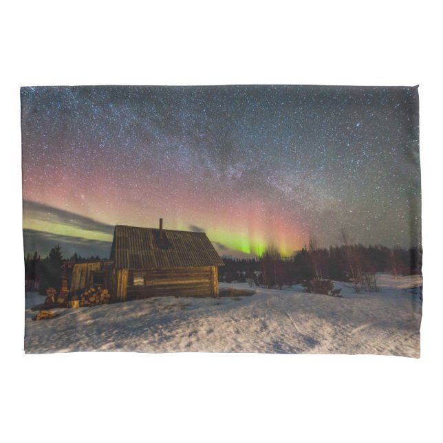 Ice & Snow | Aurora Polaris Murmansk, Iceland Pillowcase (Front)