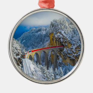 Ice & Snow   Bernina Express, Switzerland Metal Tree Decoration