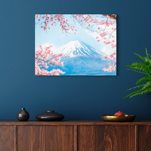 Ice & Snow   Cherry Blossoms Mt. Fuji Japan Canvas Print