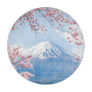 Ice & Snow   Cherry Blossoms Mt. Fuji Japan Cutting Board