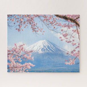 Ice & Snow   Cherry Blossoms Mt. Fuji Japan Jigsaw Puzzle