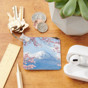 Ice & Snow   Cherry Blossoms Mt. Fuji Japan Key Ring