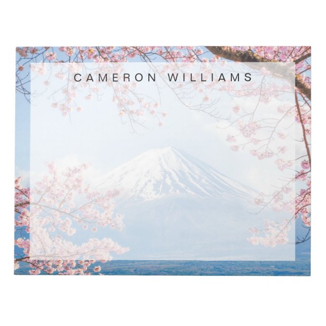 Ice & Snow | Cherry Blossoms Mt. Fuji Japan Notepad (Front)