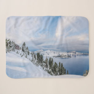 Ice & Snow Crater Lake Oregon Sherpa Blanket