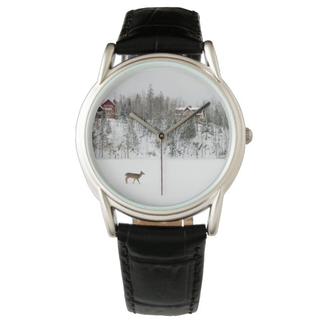 Ice & Snow | Deer in Snow Quebec, Canada Watch (Front)