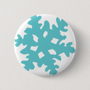 ice snow flake - snowflake 6 cm round badge