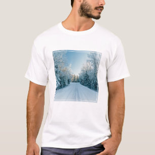 Ice & Snow Frozen Winter Road Russia, Siberia T-Shirt