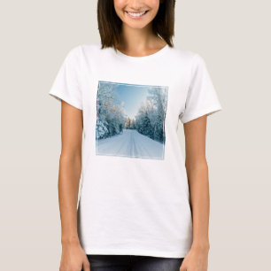 Ice & Snow   Frozen Winter Road Russia, Siberia T-Shirt