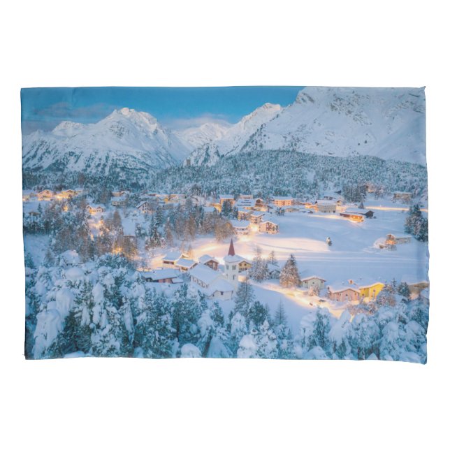 Ice & Snow | Graubunden, Engadin, Switzerland Pillowcase (Front)