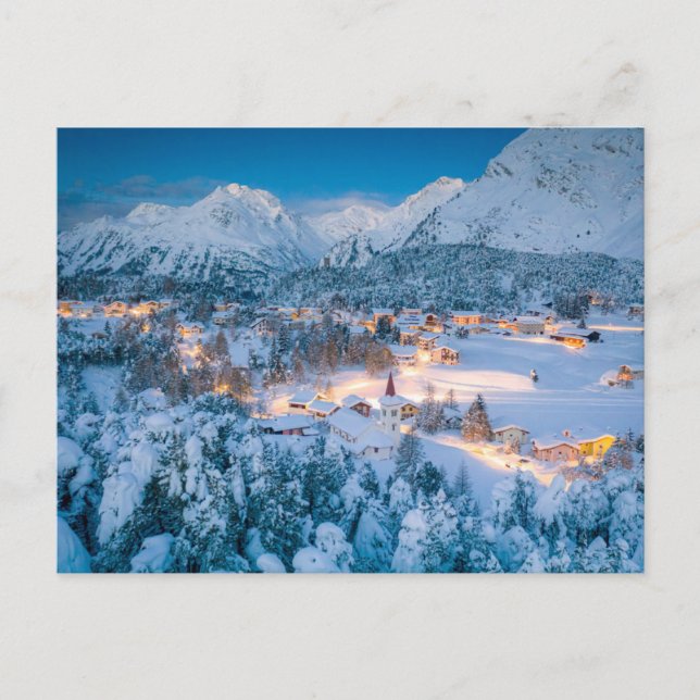 Ice & Snow | Graubunden, Engadin, Switzerland Postcard (Front)