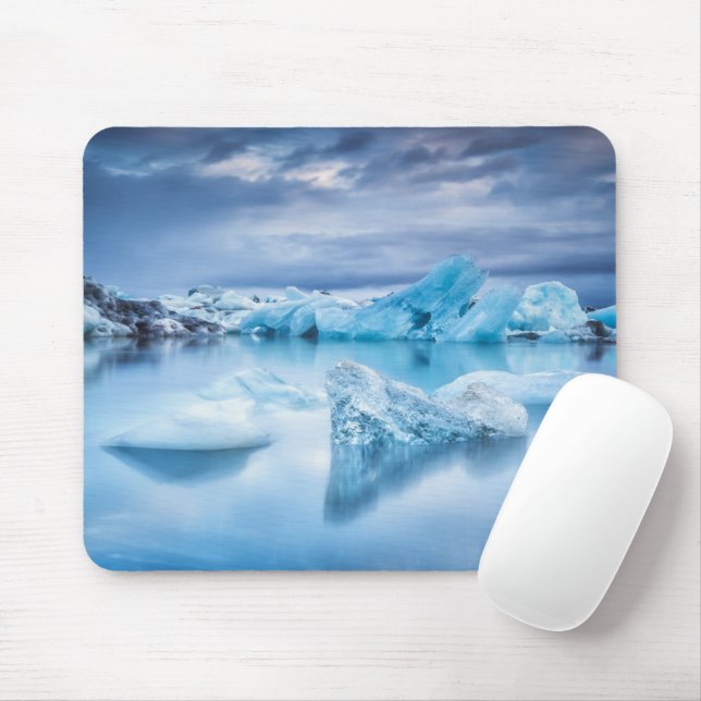 Ice & Snow | Jokulsarlon Lagoon, Iceland Mouse Pad (With Mouse)