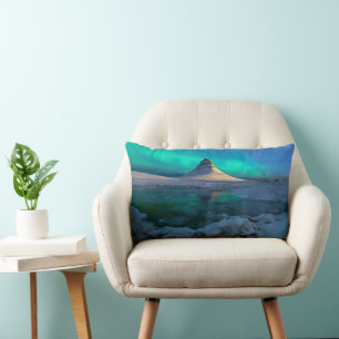 Ice & Snow Kirkjufell Mountain, Iceland Lumbar Cushion