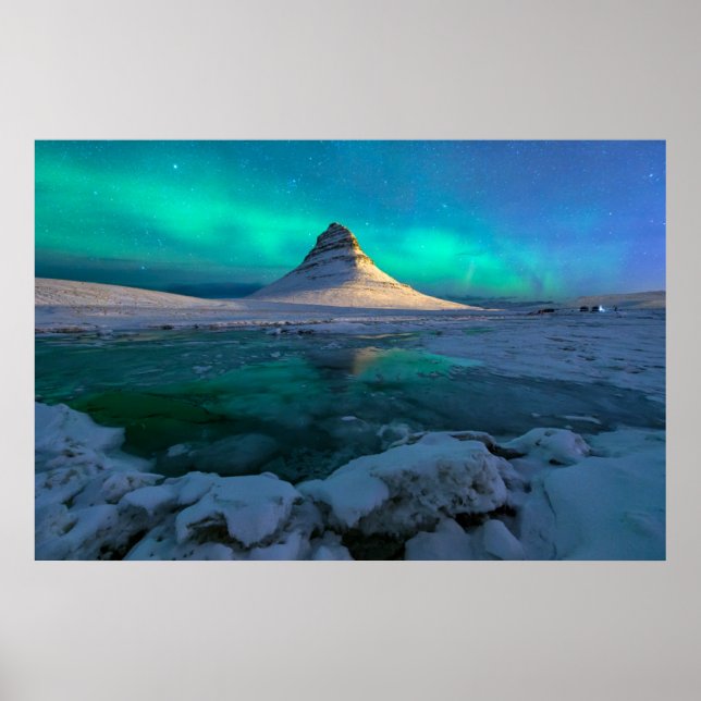 Ice & Snow | Kirkjufell Mountain, Iceland Poster (Front)