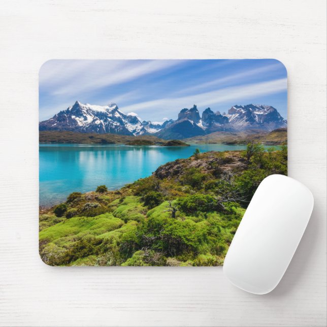 Ice & Snow | Lake Pehoe, Patagonia, Chile Mouse Pad (With Mouse)