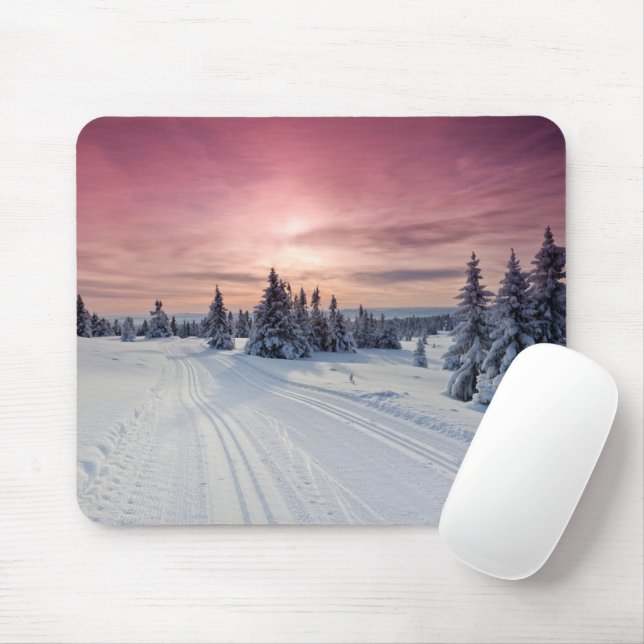 Ice & Snow | Lillehammer, Norway Mouse Pad (With Mouse)