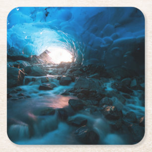 Ice & Snow   Mendenhall Glacier, Juneau, Alaska Square Paper Coaster