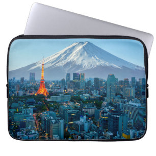 Ice & Snow   Mt. Fuji & Tokyo Skyline Laptop Sleeve