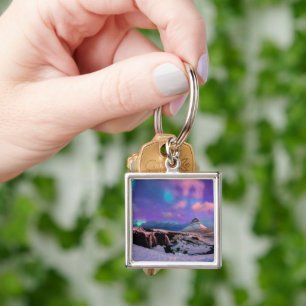 Ice & Snow   Northern Lights,  Kirkjufell Mountain Key Ring