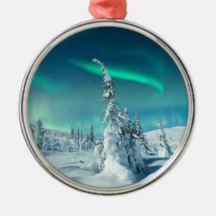 Ice & Snow   Northern Lights, Lapland, Finland Metal Tree Decoration