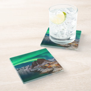 Ice & Snow   Northern Lights, Norway Glass Coaster