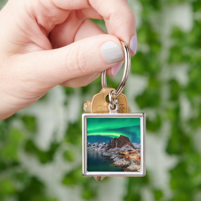 Ice & Snow | Northern Lights, Norway Key Ring (Hand)