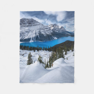 Ice & Snow Peyto Lake, Canadian Rockies Fleece Blanket