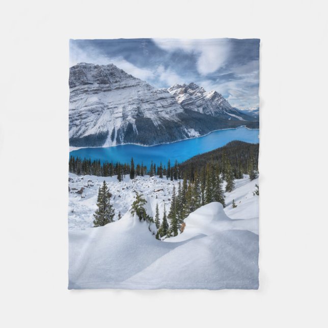 Ice & Snow | Peyto Lake, Canadian Rockies Fleece Blanket (Front)
