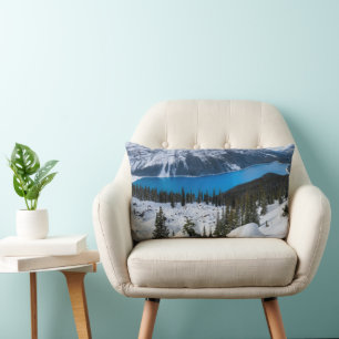 Ice & Snow Peyto Lake, Canadian Rockies Lumbar Cushion