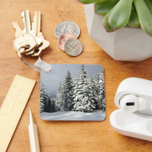 Ice & Snow Pine Woodland, Austria Key Ring