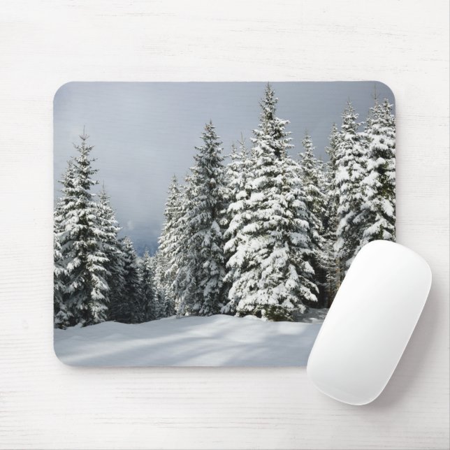 Ice & Snow | Pine Woodland, Austria Mouse Pad (With Mouse)