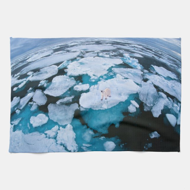 Ice & Snow | Polar Bear, Arctic Ocean, Svalbard Tea Towel (Horizontal)