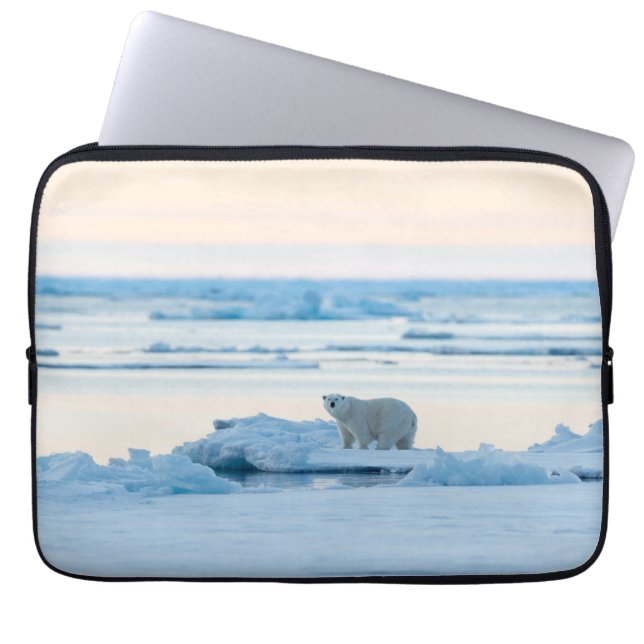 Ice & Snow | Polar Bear Iceberg Norway Laptop Sleeve (Front)